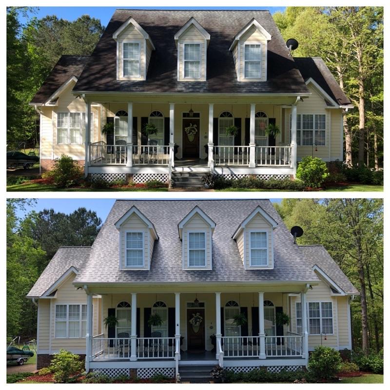 Washing your roof can dramatically improve your home's curb appeal! Local job in Dawsonville, GA. 